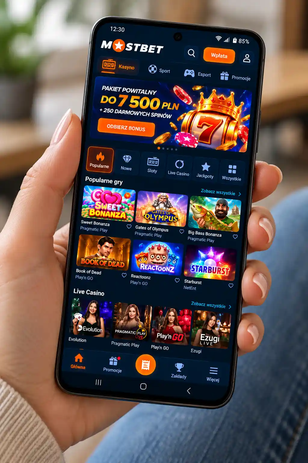Aplikacja mobilna Mostbet na Android